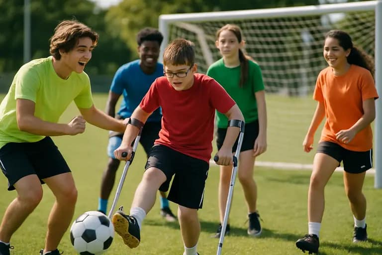 High school athletes encourage classmates during a shared sports activity