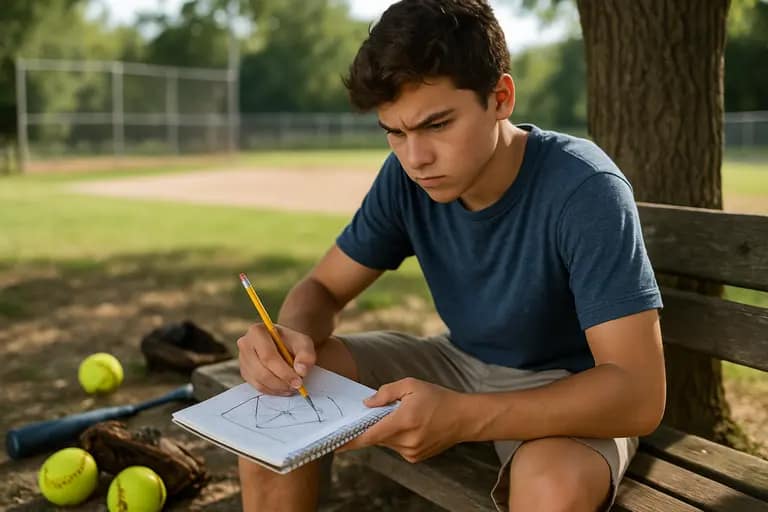 Young softball players warming up together on a school field