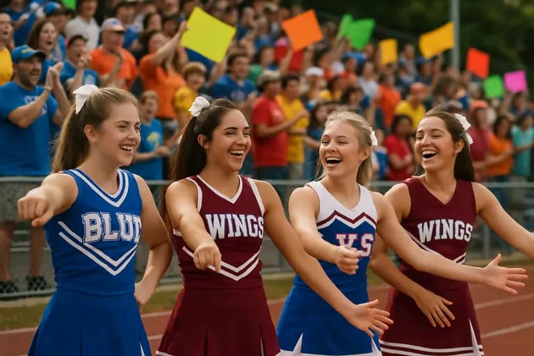 Families enter a high school stadium together before a rivalry football game