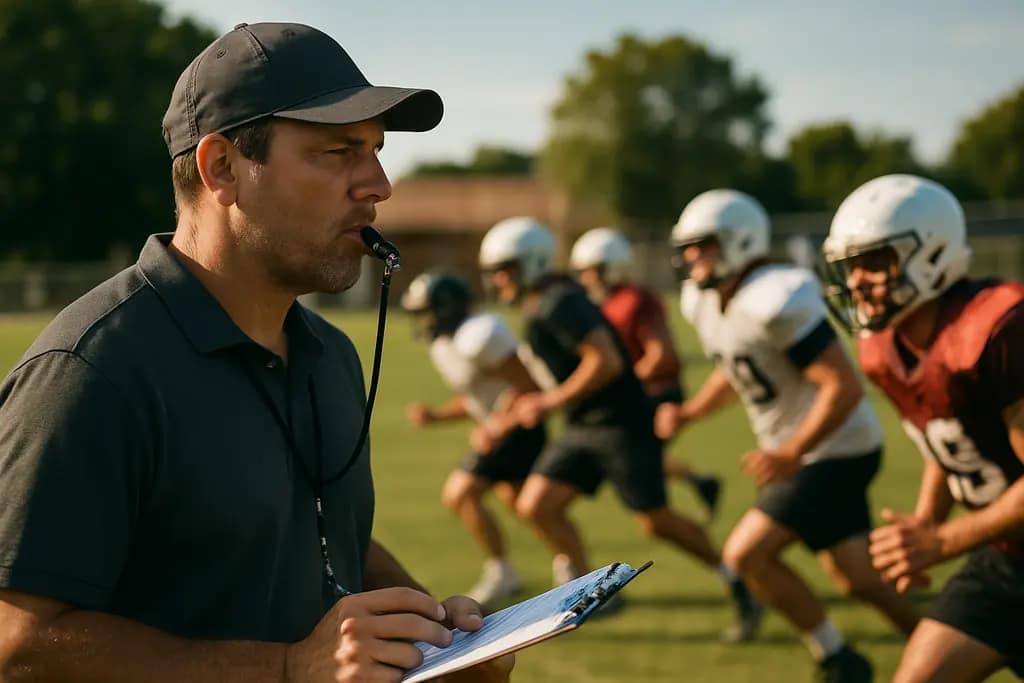 Killeen athletes doing summer voluntary workouts with a coach on a school field
