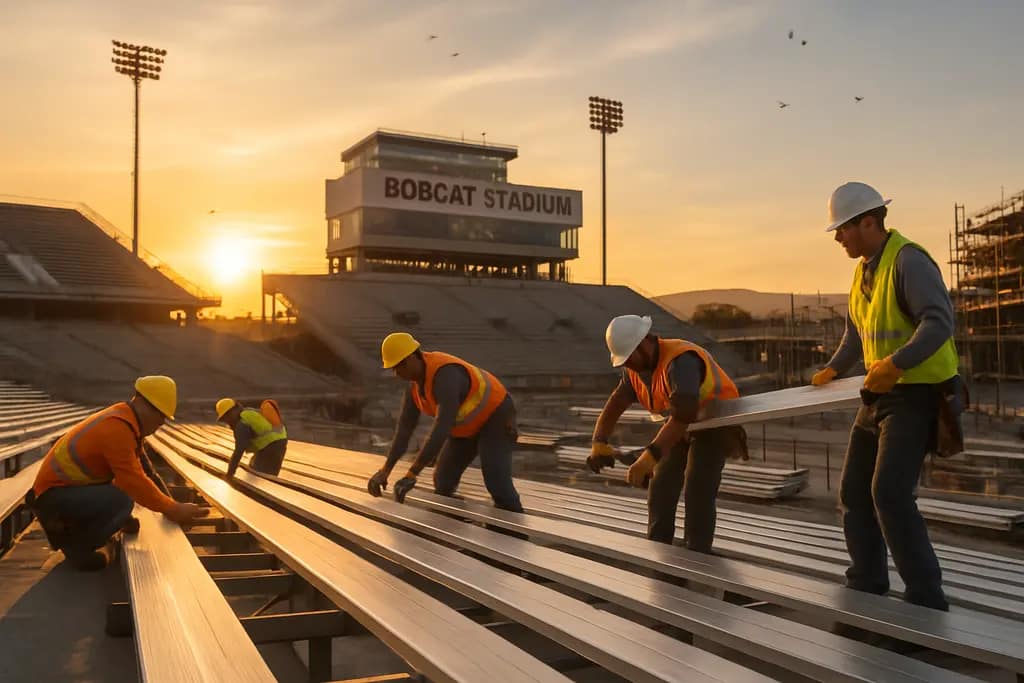 Bobcat Stadium Upgrades construction area with field work underway for Rio Hondo school athletics
