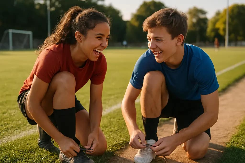 Students practice on a school field that supports local sports scheduling in Baltimore