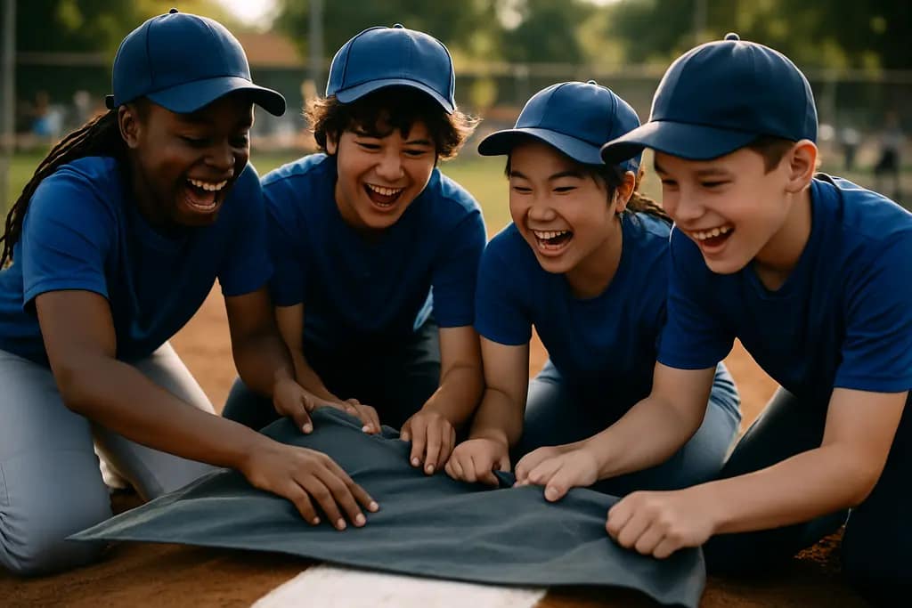 Softball Field Renovation with players practicing on a renewed school diamond
