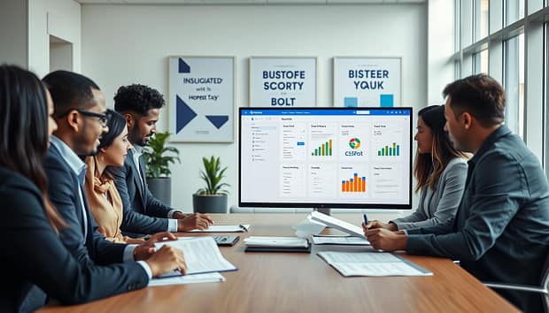 A professional office environment where a diverse team is engaged in the staff screening and background check process. In the foreground, a multi-ethnic group of adults in business attire are reviewing documents and discussing background check reports around a conference table. In the middle ground, a large computer screen displays a digital background check interface with charts and data visualizations. The background shows a modern office with motivational posters about safeguarding youth sports. Soft, natural lighting filters through large windows, creating a focused and professional atmosphere. The angle captures a dynamic perspective, highlighting both collaboration and diligence in the staff monitoring process. A professional office environment where a diverse team is engaged in the staff screening and background check process. In the foreground, a multi-ethnic group of adults in business attire are reviewing documents and discussing background check reports around a conference table. In the middle ground, a large computer screen displays a digital background check interface with charts and data visualizations. The background shows a modern office with motivational posters about safeguarding youth sports. Soft, natural lighting filters through large windows, creating a focused and professional atmosphere. The angle captures a dynamic perspective, highlighting both collaboration and diligence in the staff monitoring process.